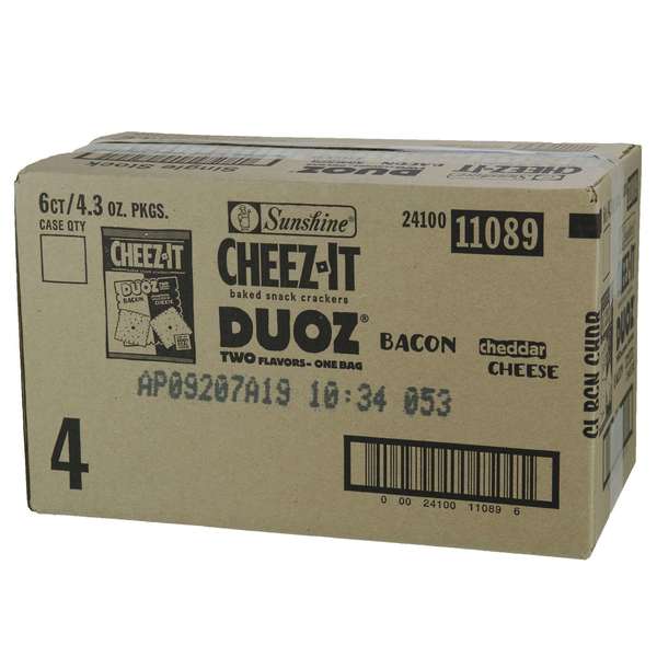 Cheez-It Cheez-It Du oz. Bacon And Cheddar Cheese Crackers 4.3 oz., PK6 2410011089